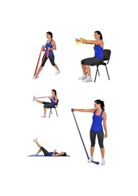 Resim Pilates Yoga Egzersiz Direnç Spor Bandı Pilates Lastiği Direnç Bantı 