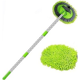 Resim Araba Yıkama Fırçası Mikrofiber Mop Saplı Teleskopik Uzun Saplı Detay Oto Mopu 