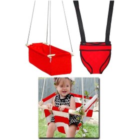 Resim Indirimsmart Bundera Eko Üçlü Set Kırmızı Bebek Hamak Beşik Hoppala Zıpzıp 