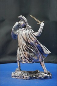 Resim Antik Yunan Mitolojisi Achilles Aşil Heykel Biblo Savaşçı Ruhun Simgesi Dekoratif Aksesuar 25 Cm Gümüş 