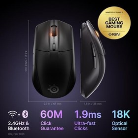 Resim SteelSeries Rival 3 Wireless Gen 2 Oyuncu Faresi – Siyah 