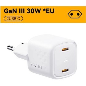 Resim Voltme 30w Gan Şarj Cihazı Usb A + Usb C Şarj Cihazı Hızlı Şarj Pd 3.0 Qc 4.0+ 30w Eu Cc White 1 Adeat 