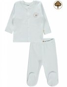 Resim Bebek Organik Pijama Takımı 0-6 Ay Beyaz 