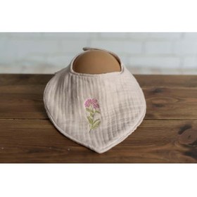 Resim Olivo Mini Yenidoğan Bebek Nakışlı Fular/Önlük 4 kat müslin 