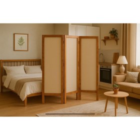 Resim pinoxi Ahşap Paravan 3 Kanatlı Oda Ayırıcı Dekor 