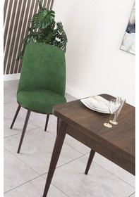 Resim Canisa Concept Nil Serisi 70x110 Sabit Mutfak Masası Takımı Barok Desen Masa 4 Haki Yeşil Sandalye Yeşil Sandalyeler Barok Masa 