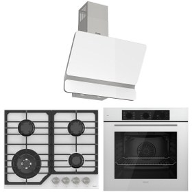 Resim Ferre Flowart NT Asimetrik Seriisi 3'lü Beyaz Ankastre Set ( QBL62CB-NT026-D081 ) 