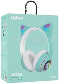 Resim Sunix Wireless 5.0 Stereo Kedi Kulak Üstü Bluetooth Kulaklık Yeşil BLT-44 