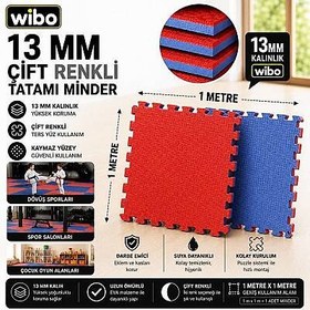 Resim Wibo 13 mm EVA Tatami Minder 1x1 Metre Çift Taraflı Puzzle Yer Karosu Kaymaz Spor ve Oyun Matı 