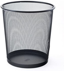 Resim Ofis Tipi Metal Siyah Çöp Kovası Perforeli 