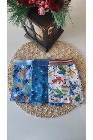 Resim JASMIN UNDERWEAR 320- 3'lü Set Pamuklu Erkek Çocuk Renkli Boxer 