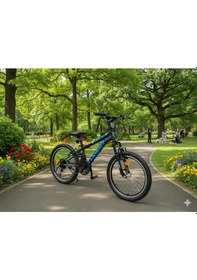 Resim Tommybike 20 Jant Vitesli Bisiklet Duble Jant 21 Vites Ön Amortisörlü Çocuk Bisikleti Mavi 