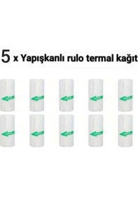 Resim Mini Taşınabilir Yazıcı 56MM Yapışkanlı Rulo Termal Kağıt 5 Adet Beyaz Renkli Pratik Çözüm 
