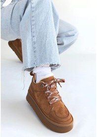 Resim Muden Taba Süet Bağcıklı Bot Taba 