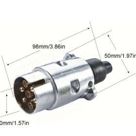 Resim Tongdashop 1 Adet 7 Çekirdekli Metal Römiork Konnektörü, Römorklar, Karavanlar, Pickuplar Ve Araçlar İçin, Kolay Kurulum 