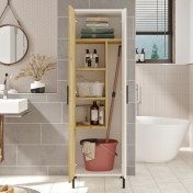 Resim Yurudesign Daisy Çok Amaçlı Dolap Vileda Banyo Dolabı Keçe-Beyaz Dy1-Wk 