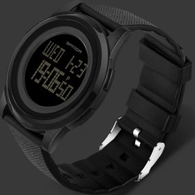 Resim Hanyang Siyah Siyah Sanda Marka 9mm Süper Ince Erkek Saati Lüks Elektronik LED Dijital Saatler Adam Saat Erkek Kol Saati Relogio Masculino 337 (Yurt Dışından) 