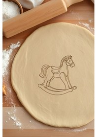 Resim At Oyuncağı Kurabiye Kalıbı, Hamur Şekillendirici, Bisküvi Kalıbı, Kolay Kesim Ucu Beyaz 