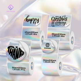 Resim 2 Rulo KAYSION Yansıtıcı Etiketler, Termal Etiket Yazıcıları için, Kağıt Malzeme, Tasarım, Ad Etiketleri, Teşekkür Kartları, Adres, QR Kodları, Kargo Etiketleri, Hediye Etiketleri, Ürün ve Ambalaj Etiketleri için İdeal 