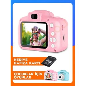 Resim Çocuk Kamerası Dijital Fotoğraf Makinesi Mini 1080P Hd Kamera (16 gb) Hafıza Kart Hediyeli 