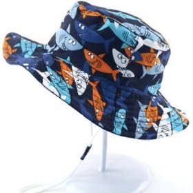 Resim Uv Gunes Korumalı Şapka Upf50 Laci Turuncu Mavi Kopekbaligi Sapka 2-6 Yas Lacivert 