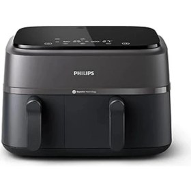 Resim Philips 3000 Serisi Airfryer Çift Hazneli, Rapid Air Plus Teknolojisi, 8 Ayarlı Dijital Ekran 