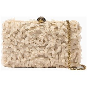 Resim Kurt Geiger Crystal Kensington Taşlı Lüks Tasarım Kadın Clutch Bej 
