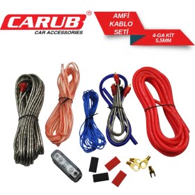 Resim Gözpar Oto Carub Amfi Tesisat Kablo Seti 4ga Kit 5.5 mm Amfi Kablo Seti 