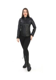 Resim New Zaya Leather Kadın Hakiki Kuzu Deri Ceket 