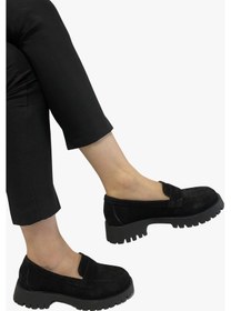 Resim Sosela 78-02-75001 Kadın Hakiki Nubuk Deri Siyah Loafer-nubuk Siyah 
