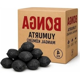 Resim Doğal Barbekü Kömürü, 4 Kg Sıkıştırılmış Yumurta Kömür, Uzun Süre Yanma Özelliği Açık Bej 
