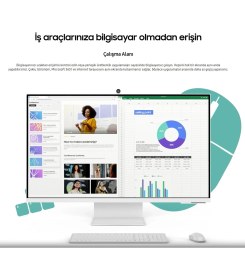 Resim Samsung Akıllı-Smart Monitör Tv M8-32 Inç 4K 80 Ekran- Kamera , Silim Tasarım Type-C, Bluetooth ve Wi-Fi Bağlantı Premium Monitör-Tv 