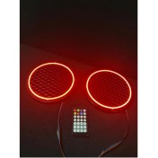 Resim 1 Takım 20 Cm(2 Adet)Neon Rgb LED Midrange Kapağı Işıklı Midrange Hoparlör Kapağı Adaptör Kumanda 