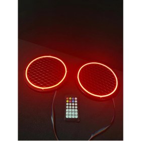 Resim 1 Takım 20 Cm(2 Adet)Neon Rgb LED Midrange Kapağı Işıklı Midrange Hoparlör Kapağı Adaptör Kumanda 