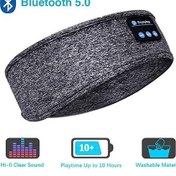 Resim Gri Bluetooth Kulaklık Spor Uyku Bandı Ince Yumuşak Elastik Rahat Kablosuz Kulaklık Müzik Göz Maskesi Yan Uyuyan İçin 