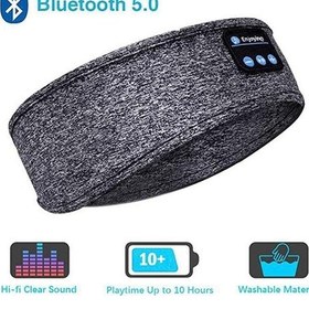 Resim Gri Bluetooth Kulaklık Spor Uyku Bandı Ince Yumuşak Elastik Rahat Kablosuz Kulaklık Müzik Göz Maskesi Yan Uyuyan İçin 