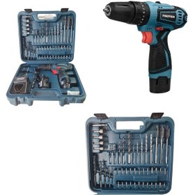 Resim Proter PST 352 Kit Şarjlı Darbeli Matkap Seti 52 Parça 