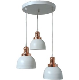 Resim Dylight Retro Metal Beyaz 3 Lü Bakır Duylu Dekoratif Rustik Sarkı (537175145) 