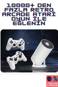 Resim beboncool HY300 MAX 15000+ Retro Arcade Oyunlu Kumandalı Android TV Projektör Projeksiyon Cihazı 