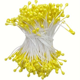 Resim 240 adet 3mm İnci Renkli Taklit Çiçek Sapları Çiçek Düzenlemesi ve DIY El İşleri için İnci Renkli Çiçek Merkezleri Ev Dekorasyonu DIY Malzemeleri 