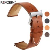 Resim El Yapımı Hakiki Deri Kordonlu Saat 16mm 18mm 20mm 22mm 24mm Yumuşak Vintage Light Brown 22mm 