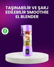 Resim Taşınabilir Şişe Blender 380ml Şarjlı Spor Smoothie Shake Karıştırıcı 