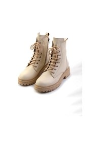 Resim Bej Hakiki Deri Kadın Bot & Bootie K02040451203 Bej 