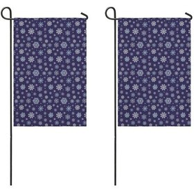 Resim Noel Desenli 2 Li Bahçe Bayrağı Seti, Çift Taraflı 12x177 İnç Açık Alan İçin 12+ 