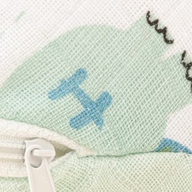 Resim Emzirme Yastığı - Çift Taraflı - Su Yeşili Muslin - Süper Kahramanlar 