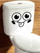 Resim Banyo Duvar Sticker Basit Similing Yüz Desen Çıkarılabilir Tuvalet Sticker 28 X 22 Cm 