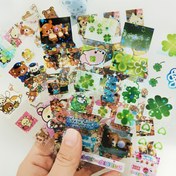 Resim 4 yaprak PET Stickerlar, Tek Kullanımlık Yapışkan Dekoratif Etiketler, Bilgisayarlar, cep telefonları, dizüstü bilgisayarlar, Günlük tutma, DIY Projeleri ve Planlayıcılar için Yaratıcı Sticker, 14 Yaş ve Üzeri İçin Uygun 