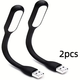 Resim 2/3/4 adet Taşınabilir USB LED Okuma Lambası - Ultra Parlak, Ayarlanabilir Esnek Boyun, Yumuşak Malzeme, Siyah Kabuk, Not Albümleri, Dizüstü Bilgisayarlar ve Kamp için Mükemmel, Yurt Okuma, İş Aydınlatması, Kamp Gece Lambası | Dayanıklı USB Lambası 