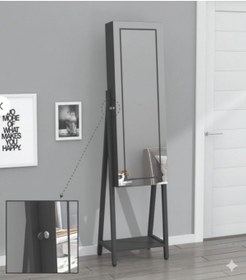 Resim DECOBOX Eyfel Led Aydınlatmalı Boy Aynalı Kilitli Takı Dolabı 