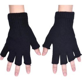 Resim Atk Parmaksız Kesik Yarım Parmak Eldiven Bay Bayan (Unisex) Siyah 